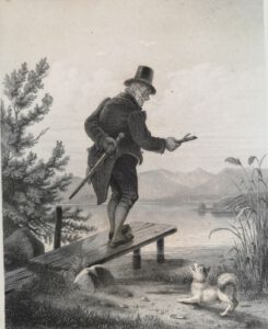 Spaziergang am See, Stahlstich,1851