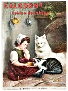 Und nach all dem guten Essen
Zähneputzen nicht vergessen!
Plakat für Zahnpasta von Kalodont (,,Der indiskrete Freund'')