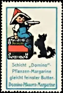 Reklamemarke für Domino-Pflanzenmargarine
