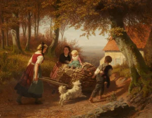Boettcher, Christian Eduard (1818 - 1889) Heimkehr vom Reisigsammeln