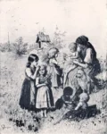 Buchner, Georg (1858 - 1914) JJJJ Der weiße Spitz und die Kinder