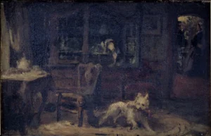 A visit from the postman, Corkole, Auguste (1822 - 1875), Museum Gent