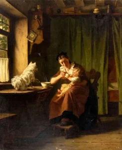 Sondermann, Hermann (1832 - 1901) Feeding child